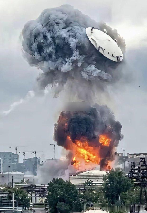 莫斯科储油罐被防空武器误炸上天 