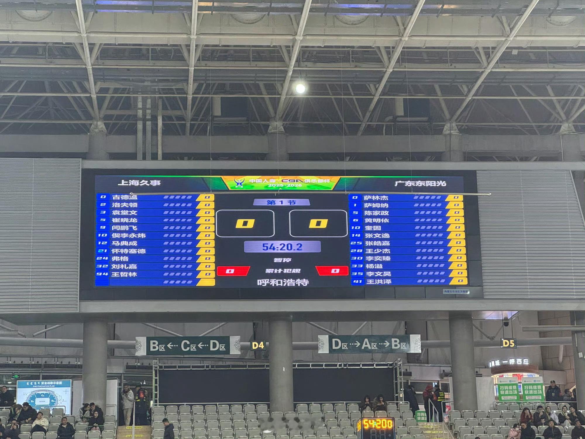 本场大名单 呼和浩特·内蒙古体育馆