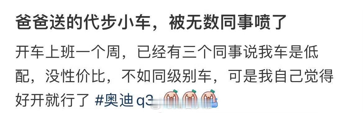 爸爸送的代步小车，被无数同事喷了 