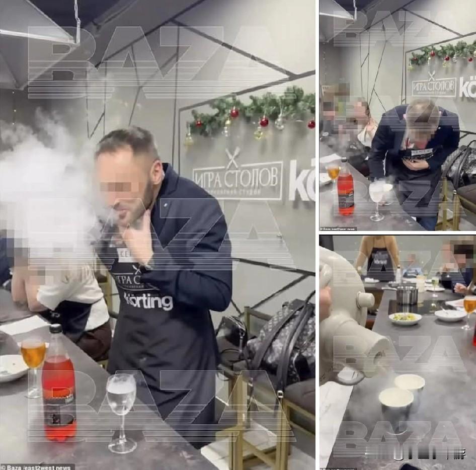 俄罗斯一名男子在圣诞派对上喝下含液态氮（liquid nitrogen）的鸡尾酒