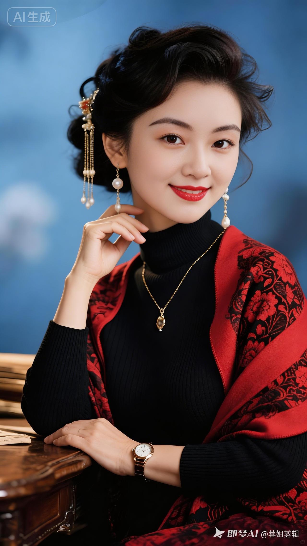 优雅复古风，红黑撞色，气质满分！💄👗👠