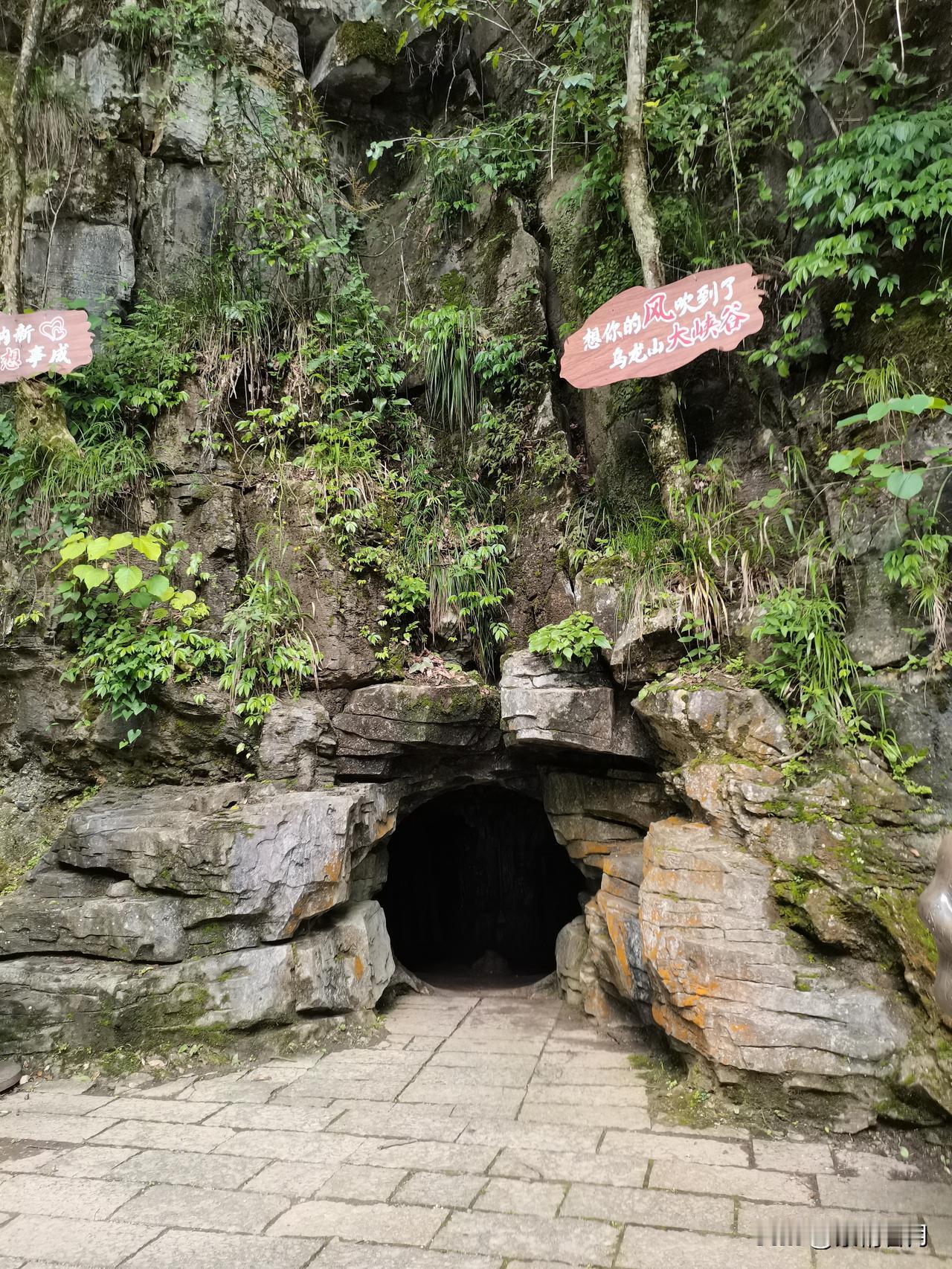 自驾游东北行第三天途径湘西打卡乌龙山大峡谷的风洞，顺着石阶往上走，还没到洞口，就