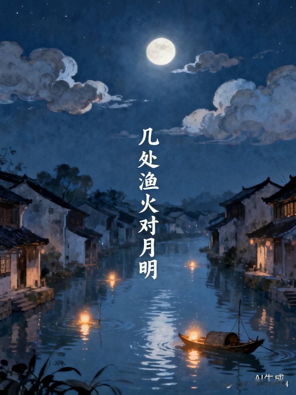 上联：一缕炊烟陪日落，求下联下联，几处渔火伴月明！[烟花]