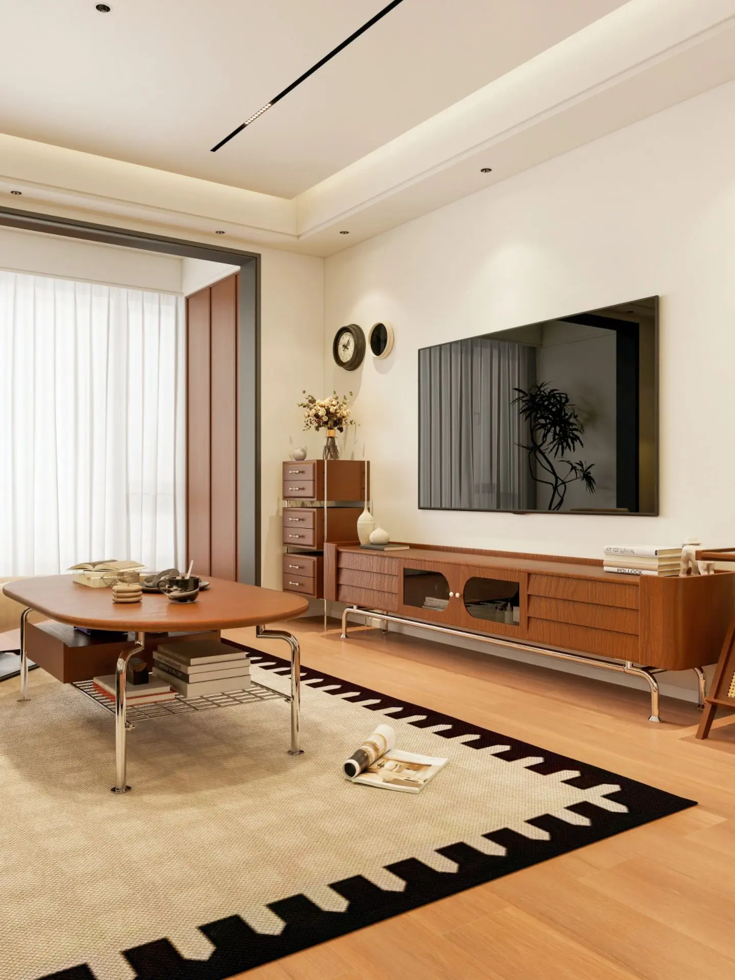 冬日宅家，现代中古风装修真的绝了~将现代的简洁与中古的韵味完美融合。胡...