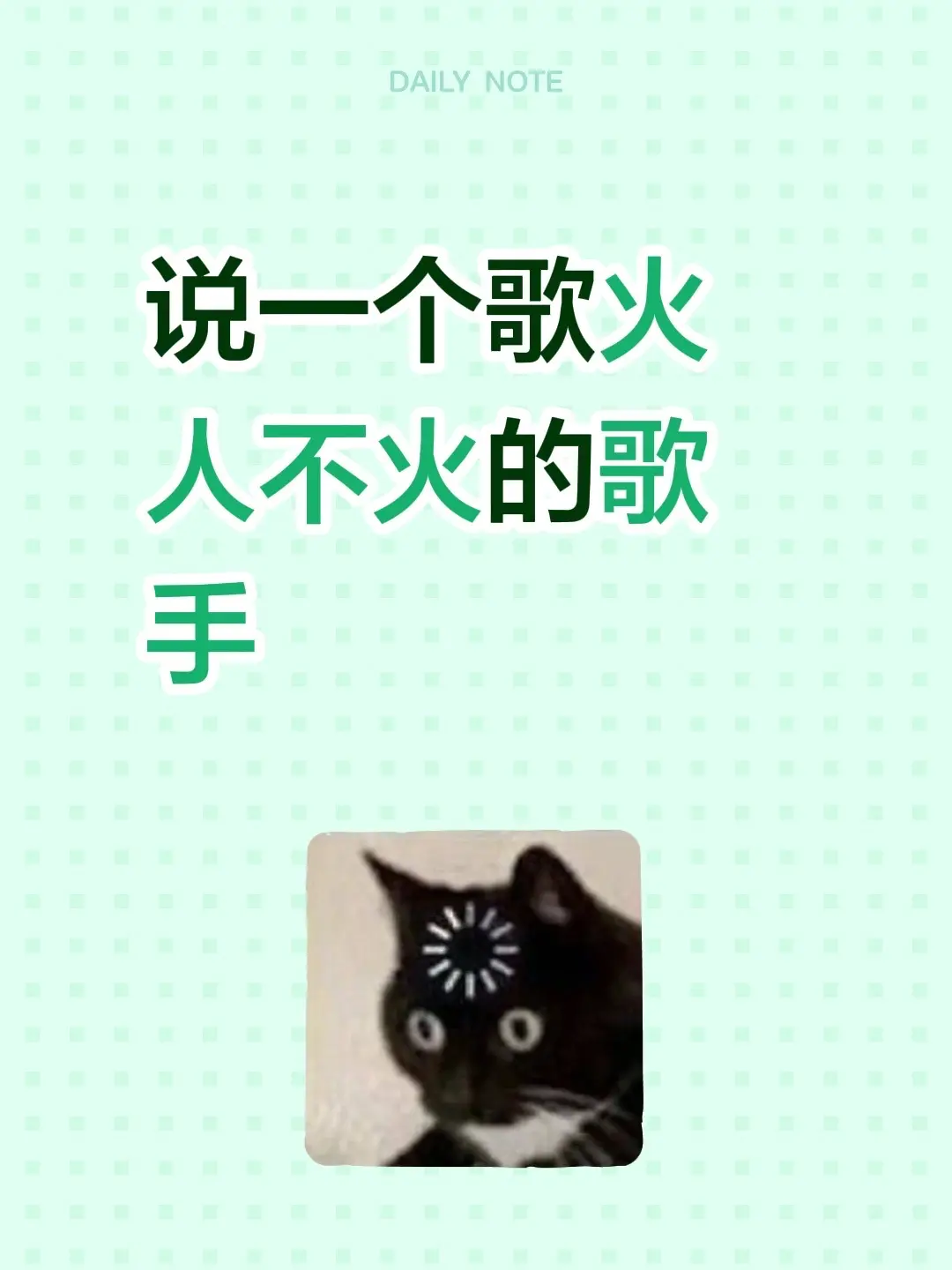 说一个歌火人不火的歌手