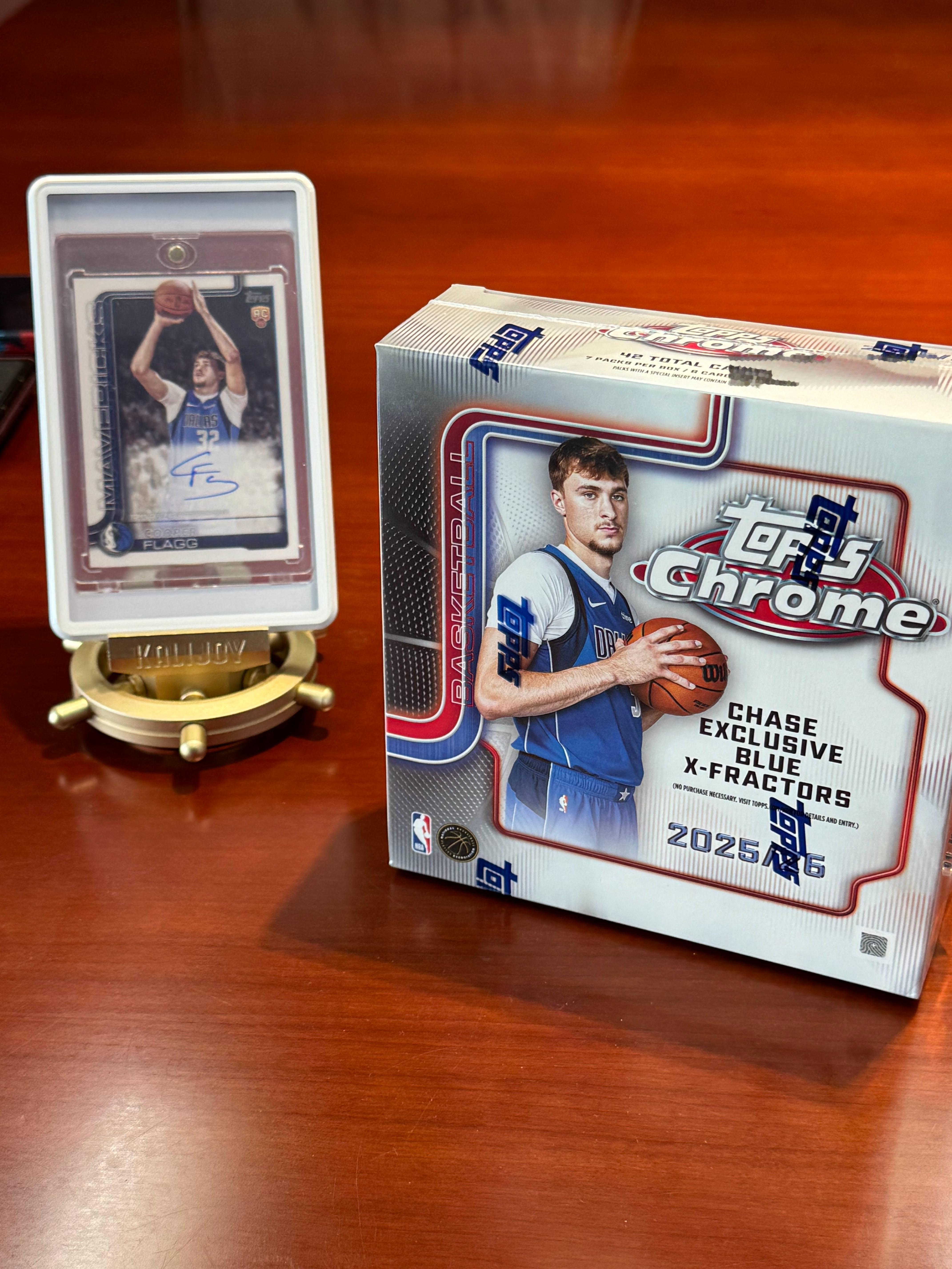 Chrome 上线首拆2盒爆配置收获犹他爵士科利尔签字卡+莱弗利99编绿波纹折