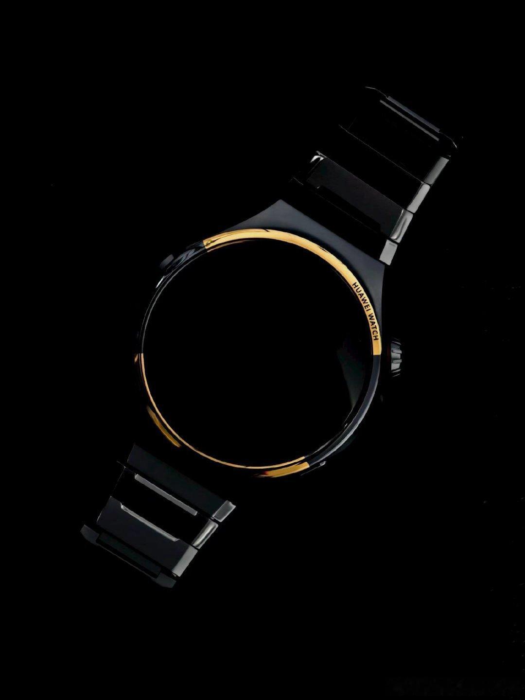 「就问你，华为WATCH 6 Pro，这质感有没有拿捏到你？！深邃黑瓷映衬耀金细