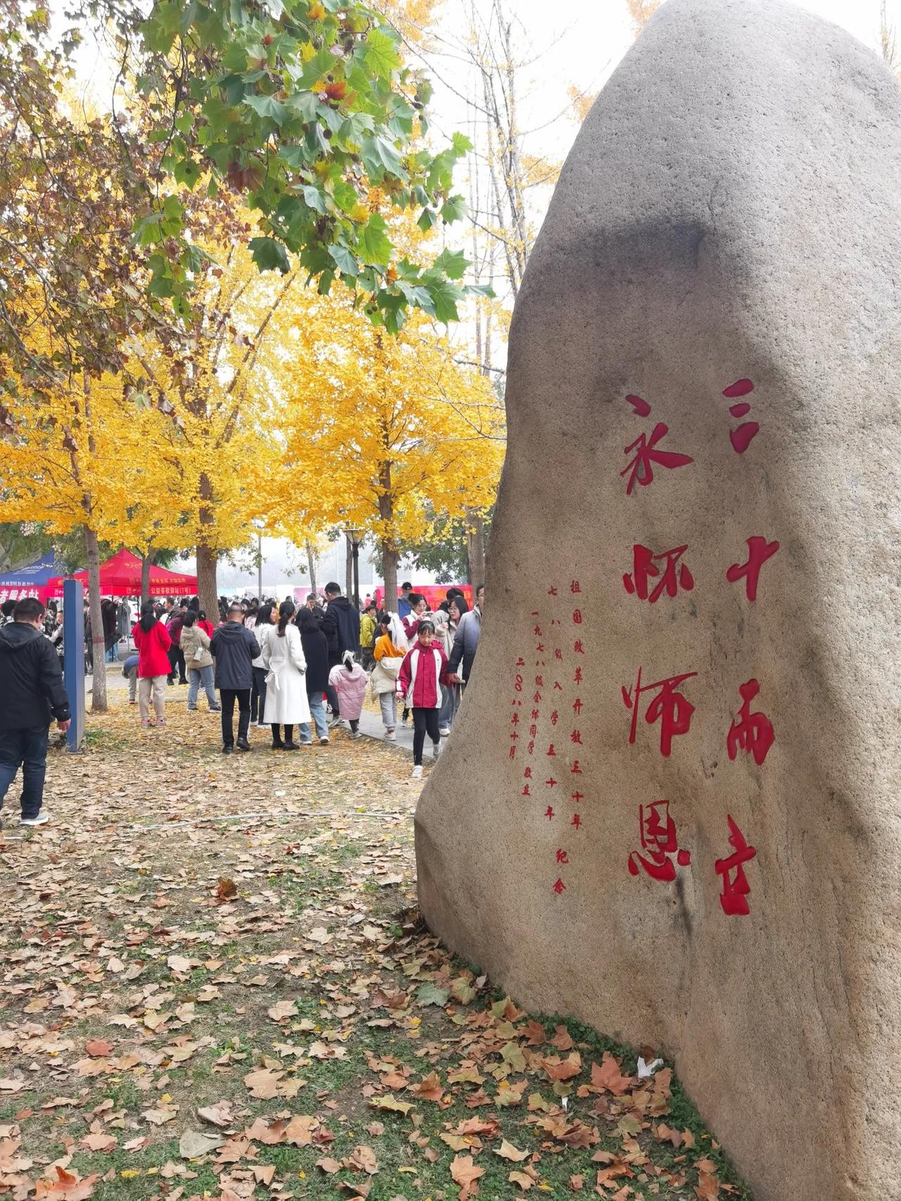  周末去了一趟河北经贸大学，约四五万人进校园，观赏银杏，虽然有雾霾，游客还很多，