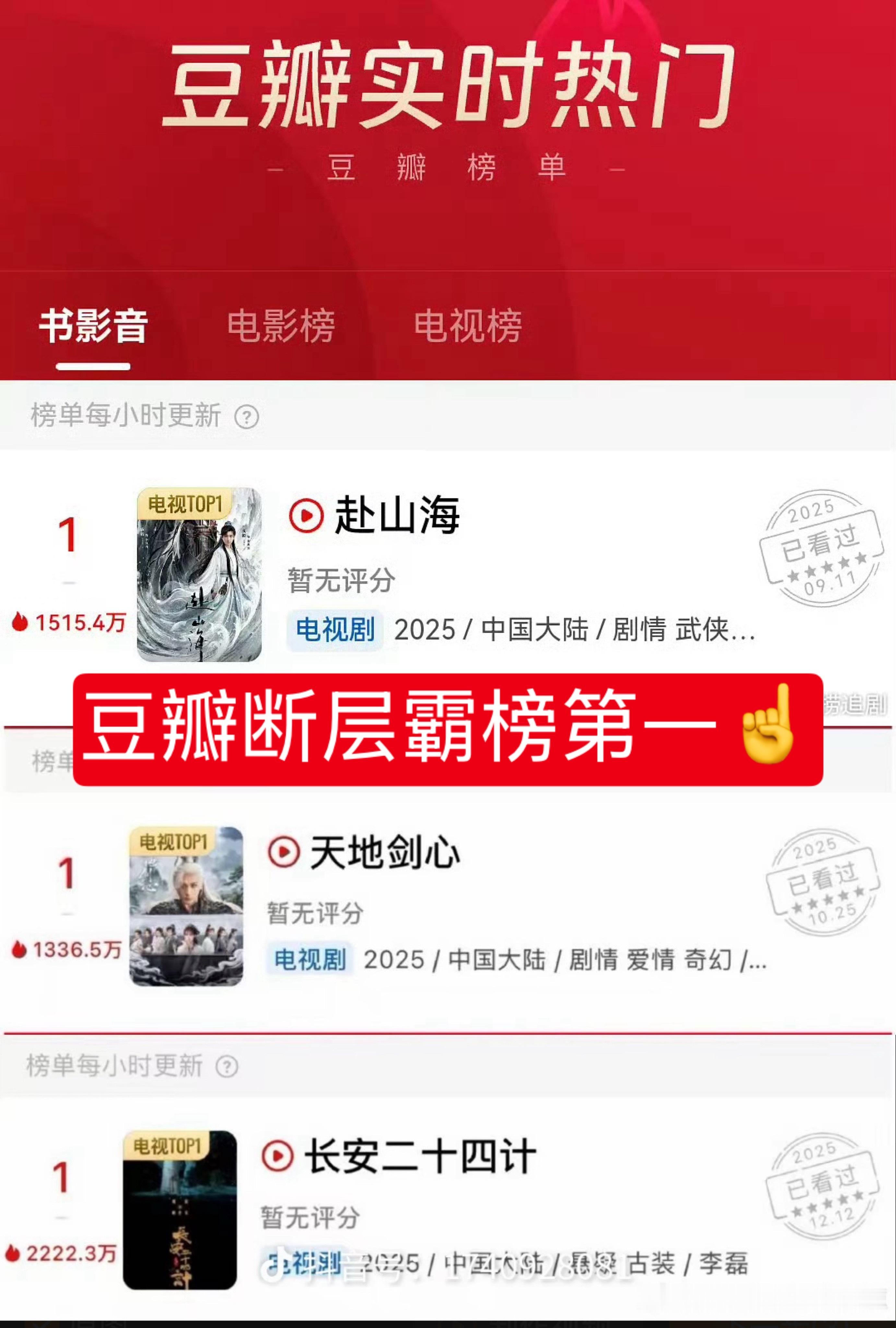 扛剧生就是在电视剧领域不限平台的霸榜🔥 