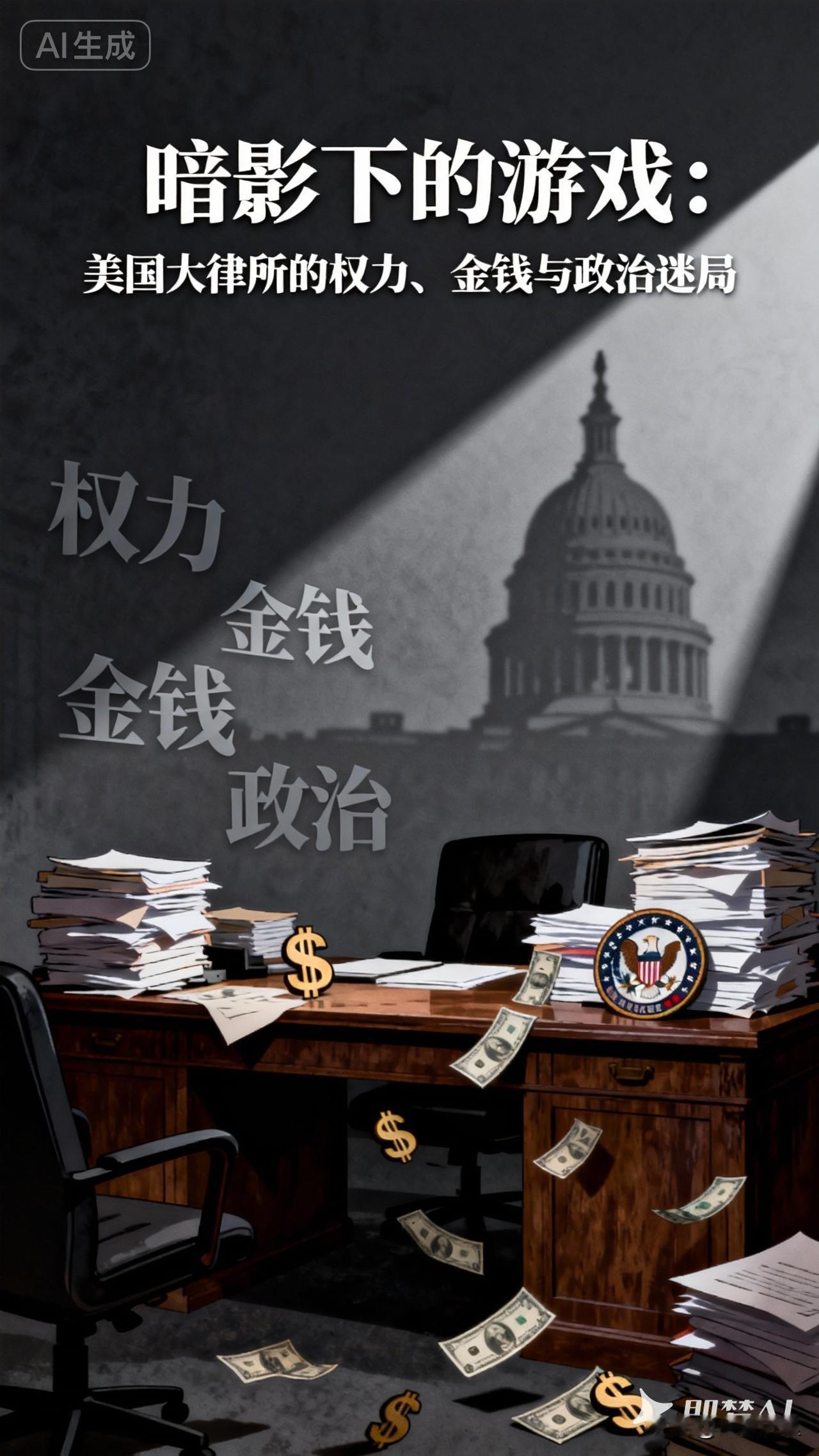 暗影下的游戏：美国大律所的权力、金钱与政治迷局！！！ 在华尔街的摩天大楼里，藏着