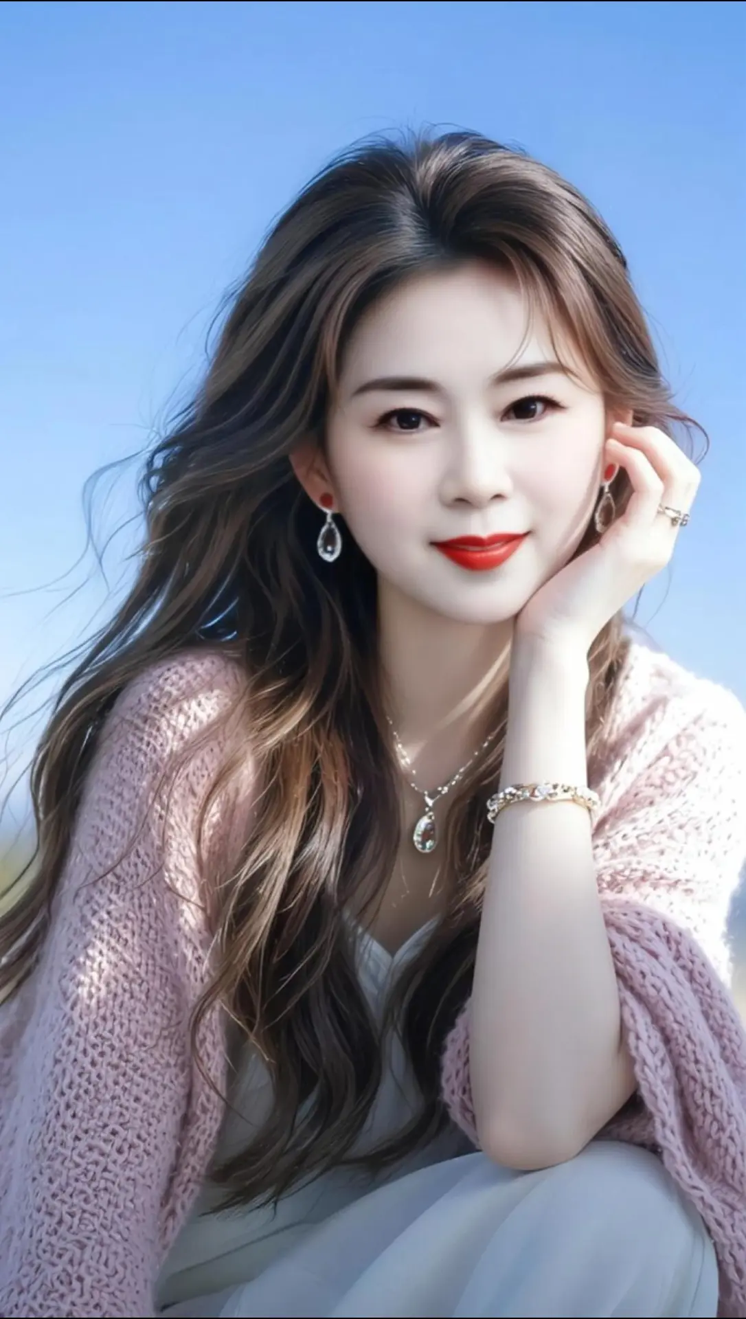 AI蓝空披肩照 随变ai随便玩