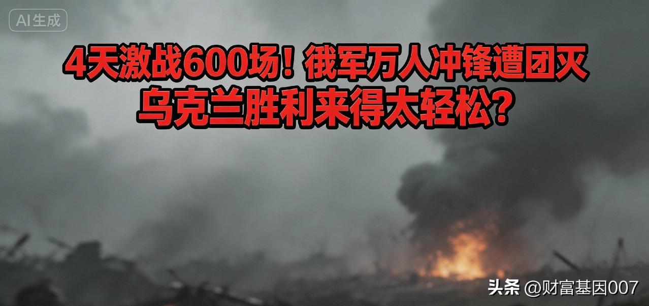 《4天激战600场！俄军万人冲锋遭团灭，乌克兰胜利来得太轻松？》


【开篇】