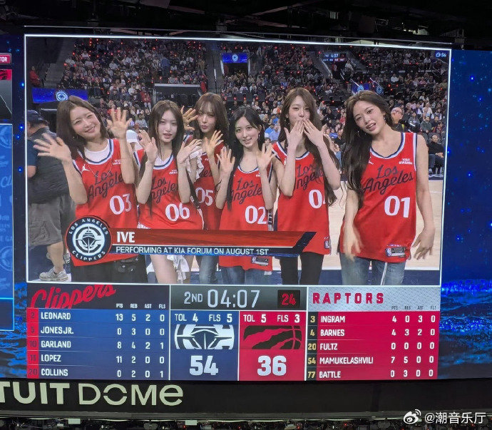 NBA赛场偶遇ive 路人视角都挡不住的美貌！IVE在NBA现场状态能打，一举一