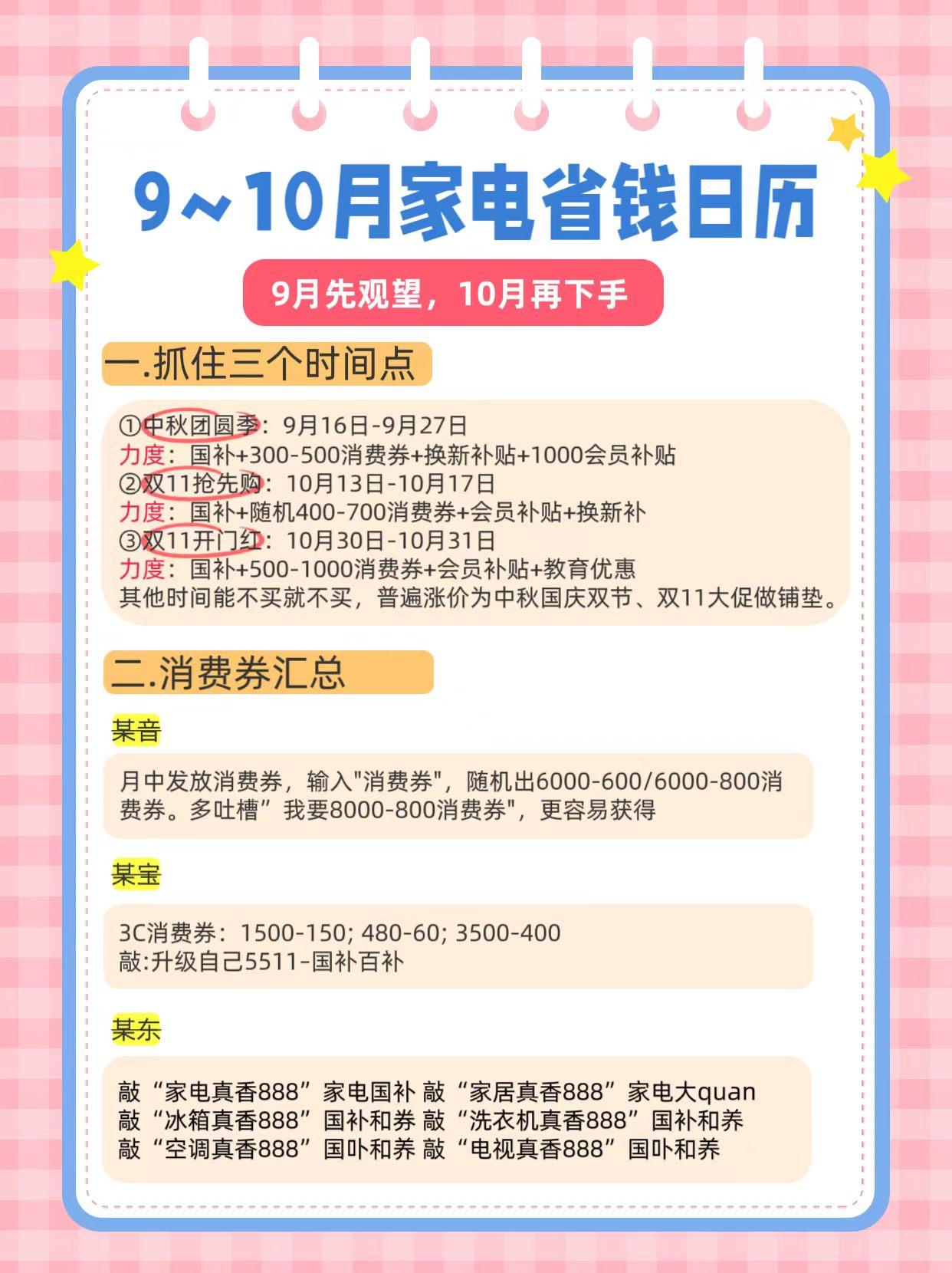 9月10月家电别随便买，很容易买贵！想要不买贵，码住家电日历，蹲好真正划算时间点
