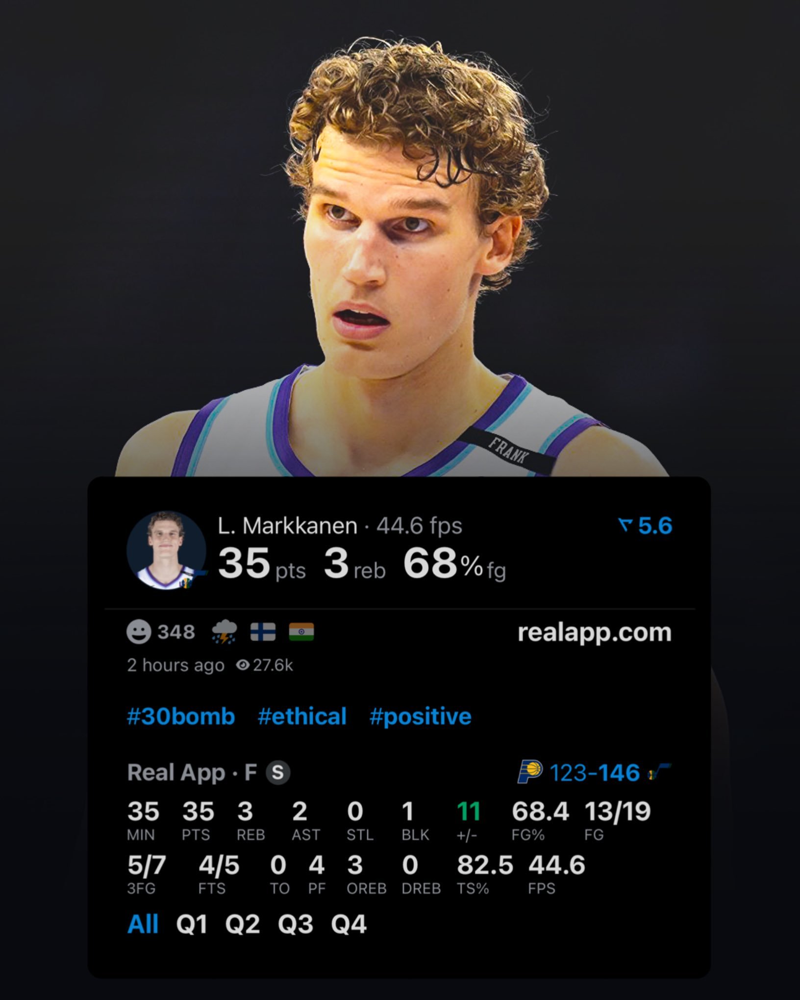 今年的马尔卡宁真的是超巨了 想到之前勇士因为波杰或库名家 错过了这笔交易