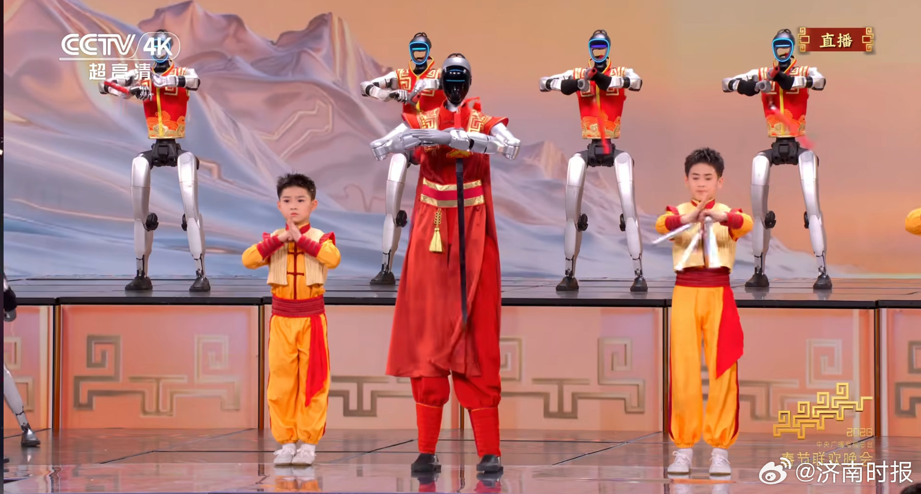 【#春晚机器人太灵动飘逸了# 】#春晚# 央视2026年春节联欢晚会如约上演，一