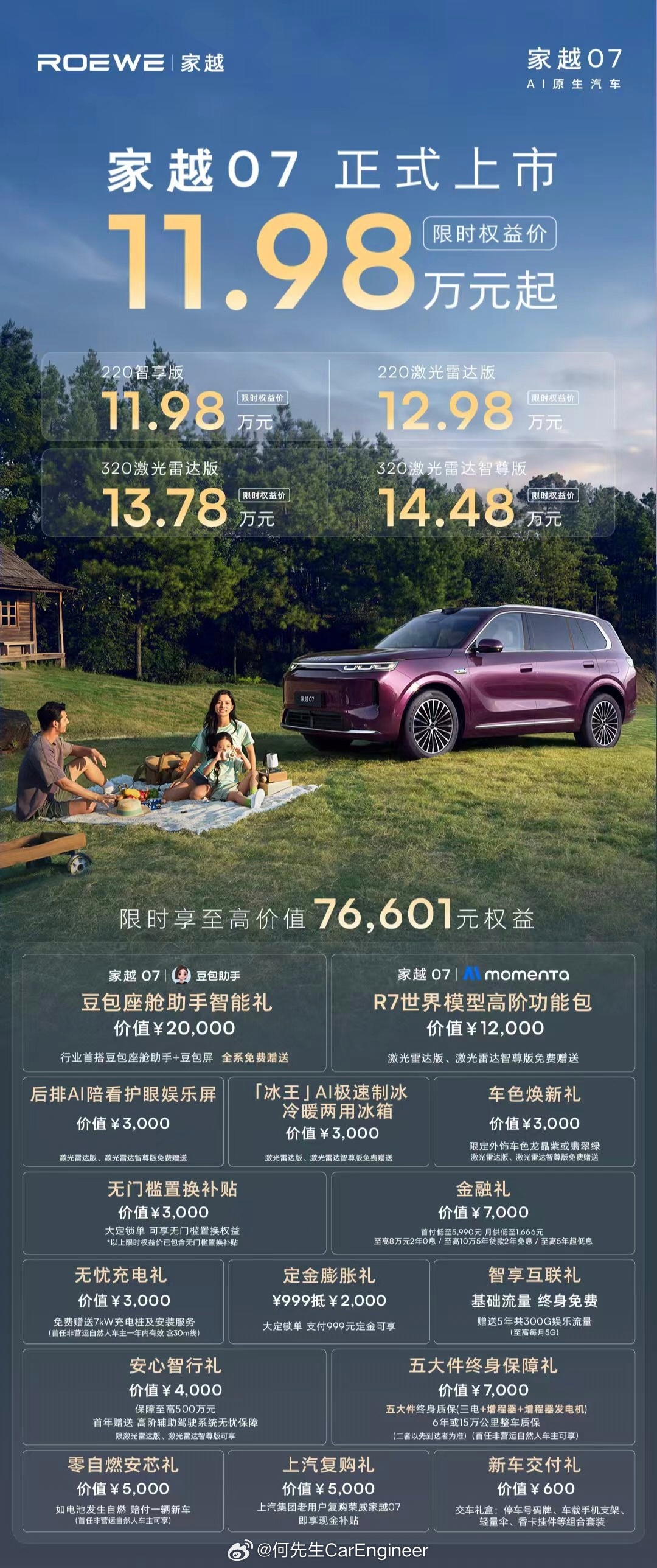 荣威家越07上市，这车真挺便宜的。刚好上周在中汽研组织的【2026新能源汽车十佳