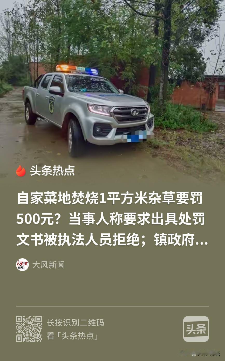 “执法不能任性！”河南固始，男子嫂子在自家菜地除完草，想着杂草没啥用，还碍事，烧