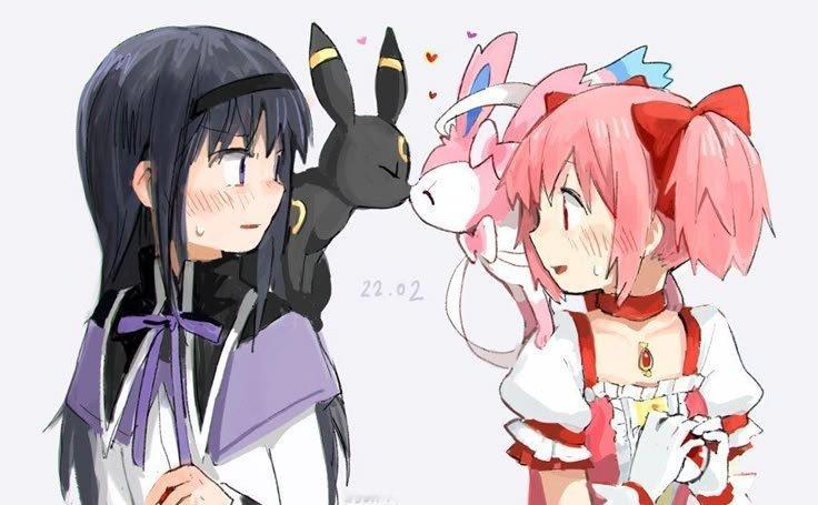 魔法少女小圆动漫追番团 小圆和晓美焰好美的两个宝宝.[哇]绘：latroid宿舍