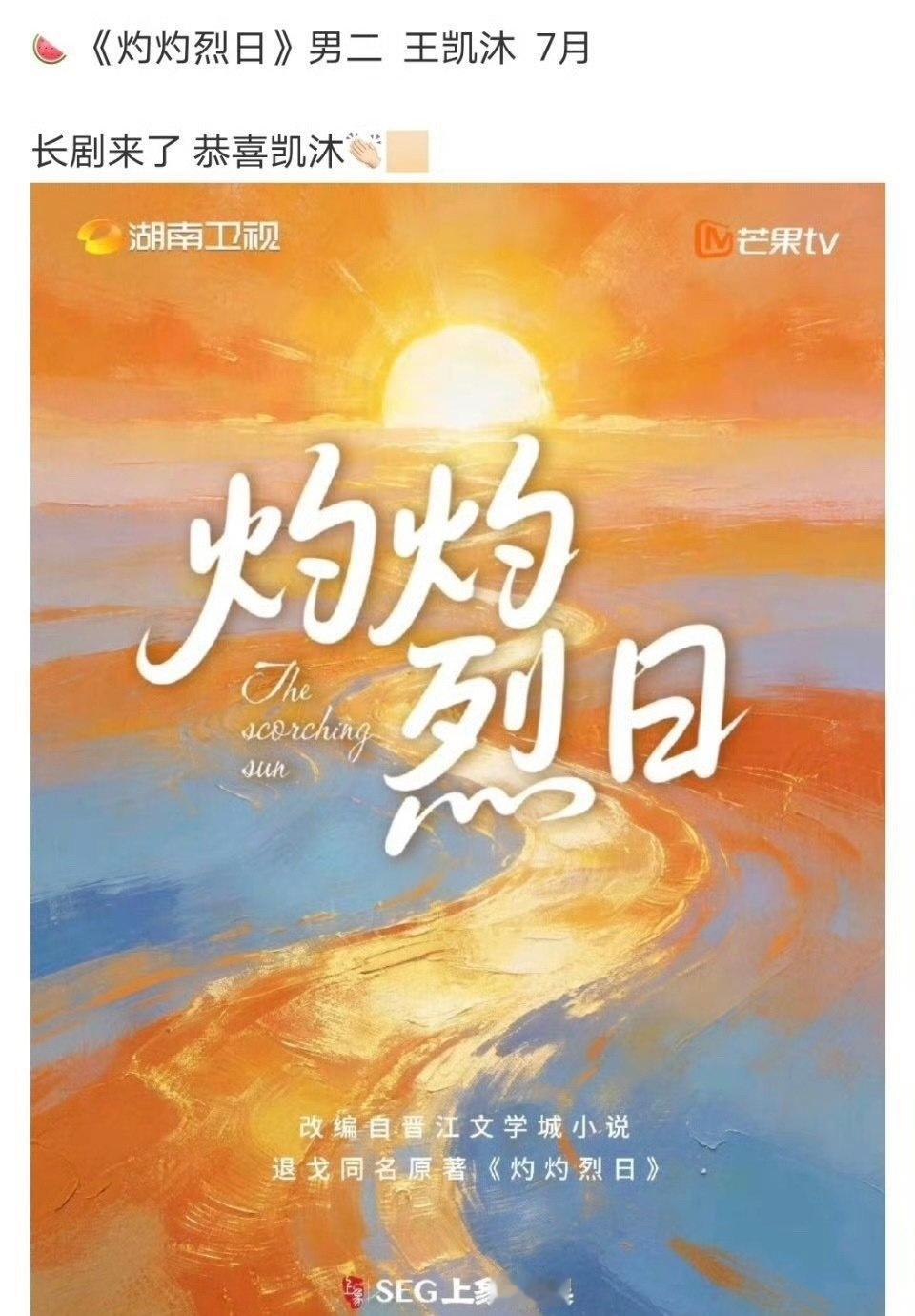 🍉 芒果现偶《灼灼烈日》任敏，毕雯珺男二是王凯沐清冷帅哥×韧性少女，有点意思 