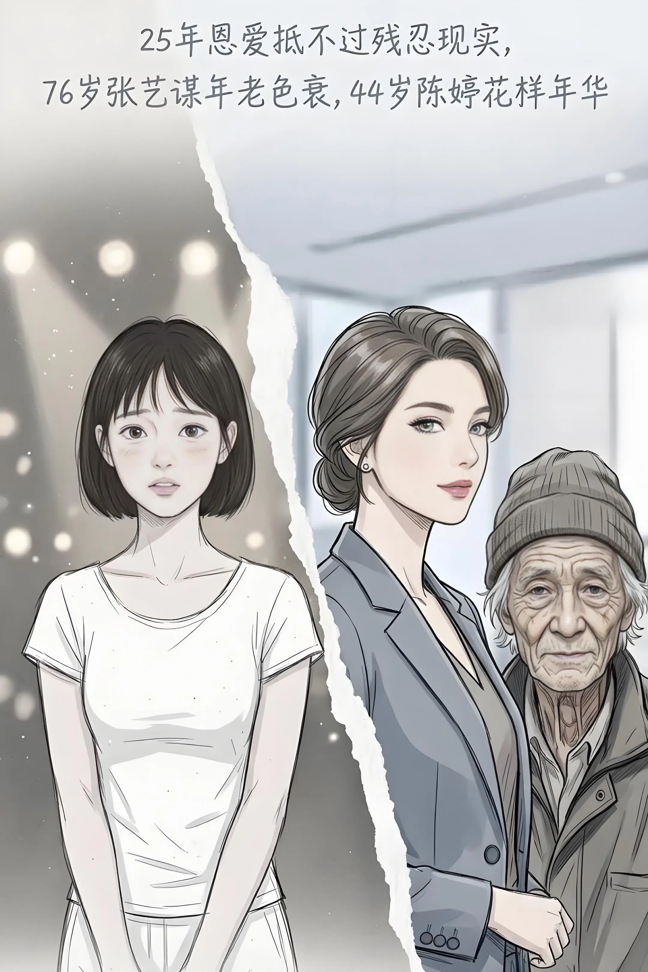 25年恩爱抵不过残忍现实，76岁张艺谋年。老色衰，44岁陈婷花样年华