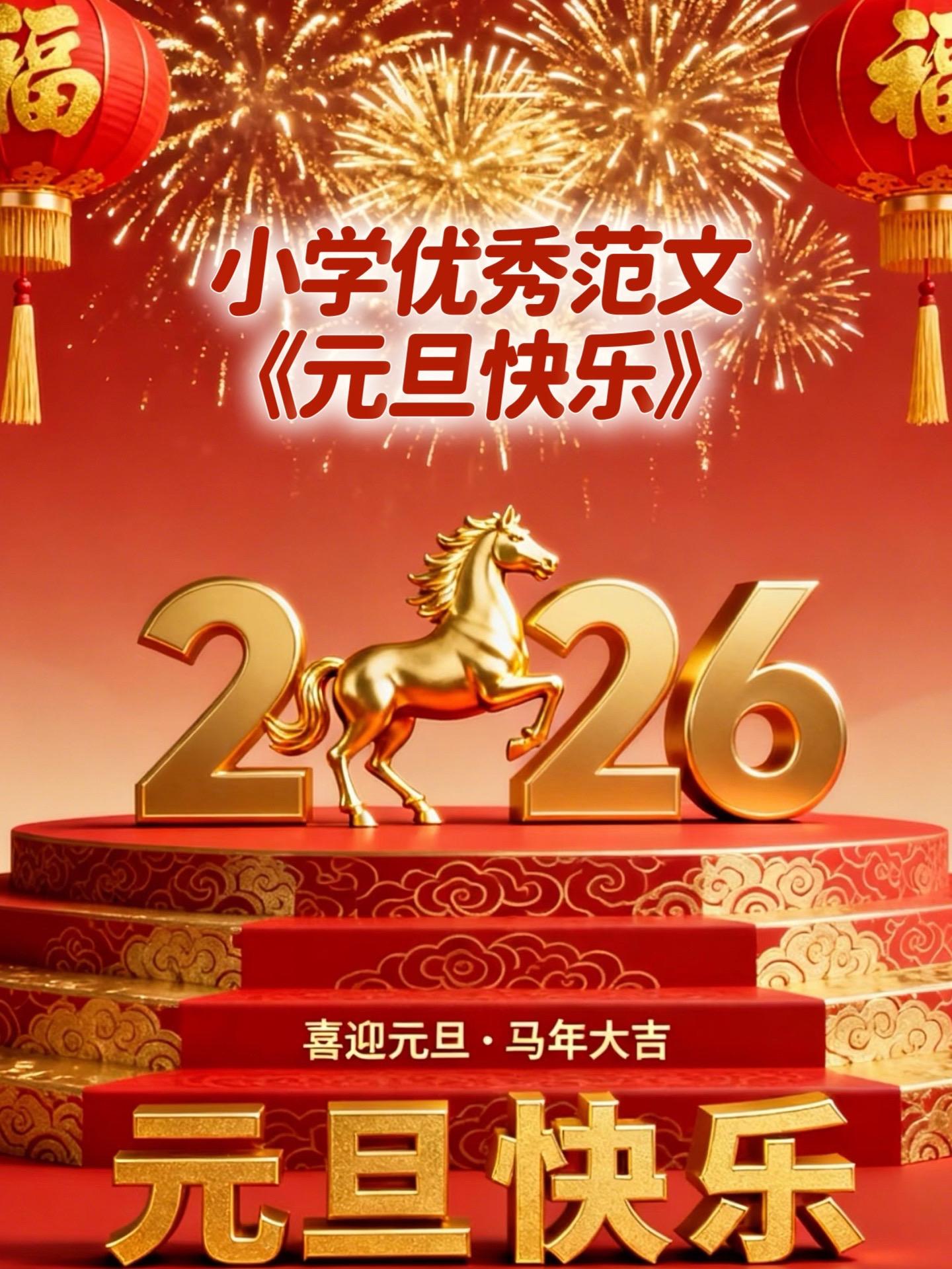 小学优秀作文《元旦快乐》 （520字）孩子写作文困难，麻烦家长打印，拿...
