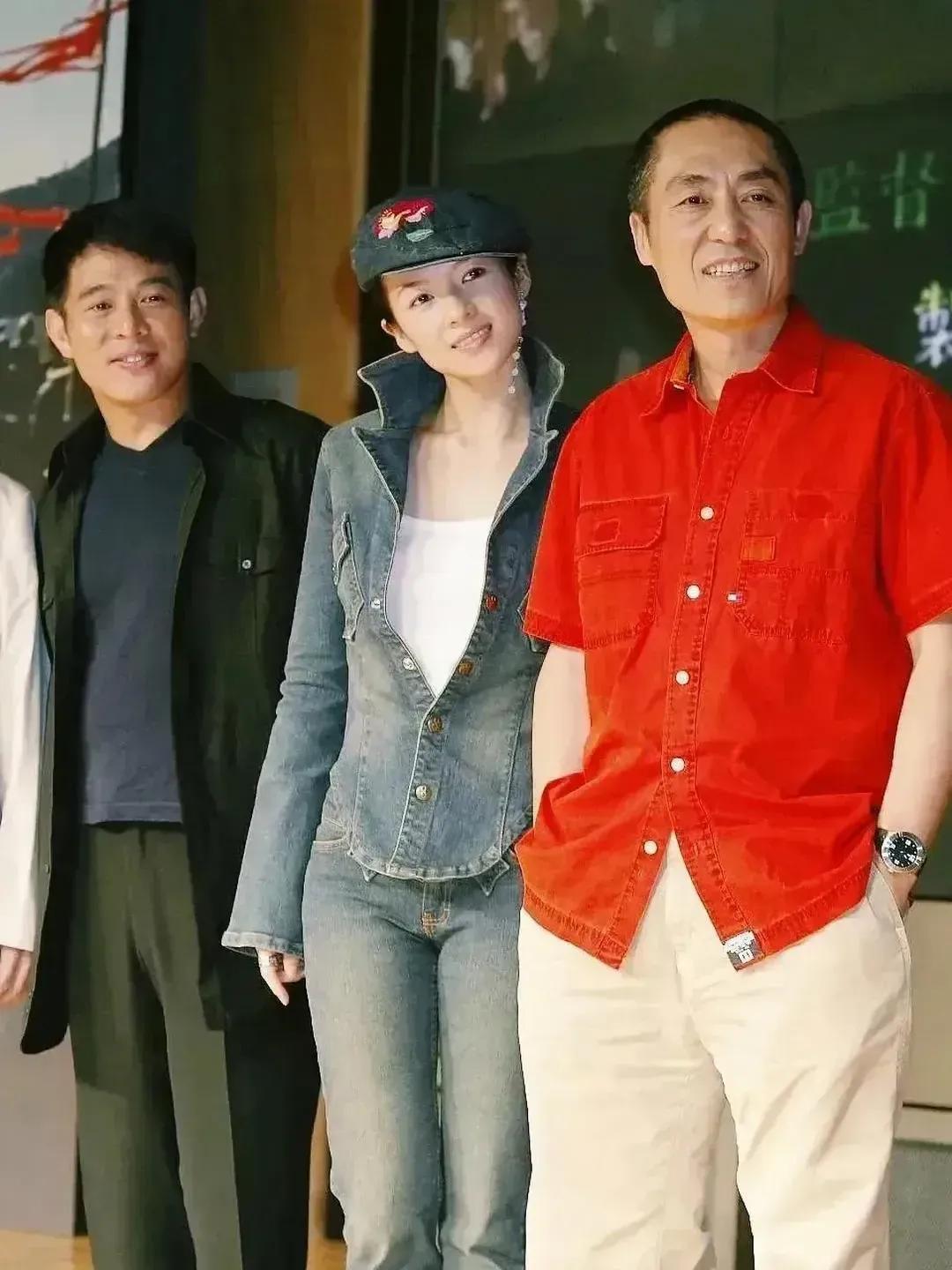 珍贵的影像（80）
导演张艺谋和演员章子怡、李连杰。