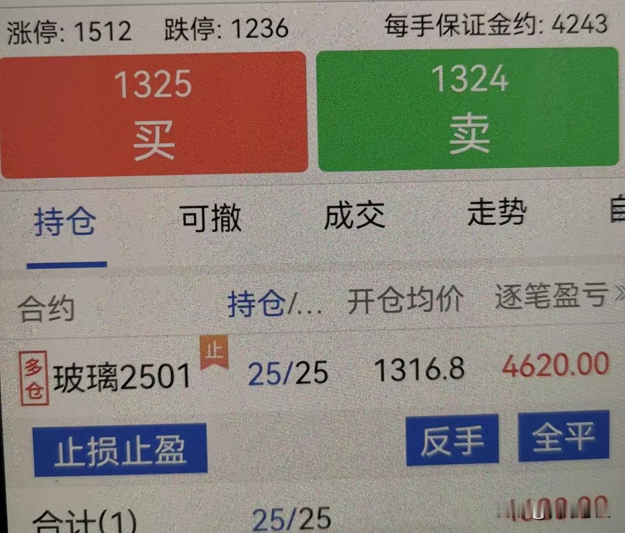 憨姐说期：自1370做多玻璃以来，多空仓位高抛低吸管理，不断试错做多，亏了865