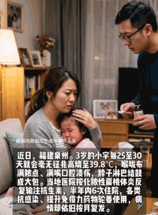 万万没想到！福建泉州，一3岁男童，每隔25-30天便准时高烧、喉咙化脓，被误诊为