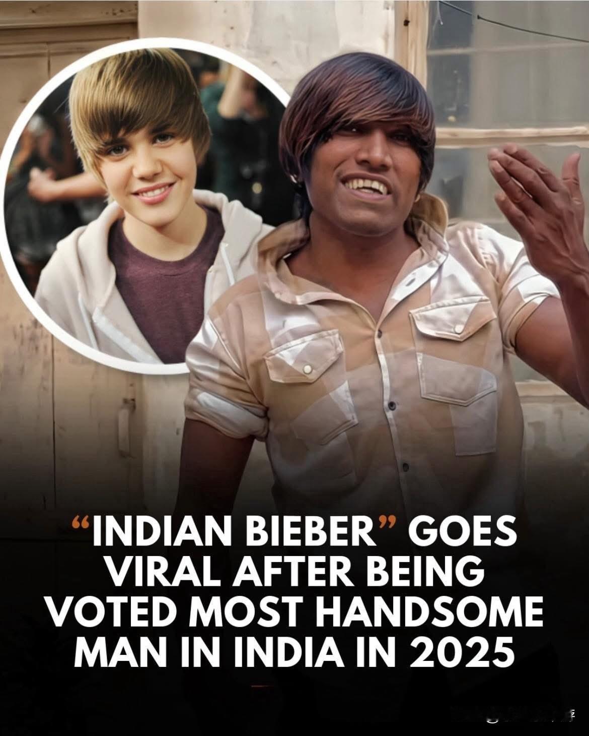 印度一个歌手，因为长得像贾斯汀·比伯，被粉丝票选为印度最帅男人，女粉丝线下激动尖