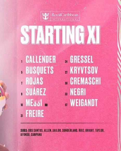 【大家都醒了咩[可怜][可怜][可怜]】梅西苏亚雷斯领衔首发，罗哈斯进入！#梅西