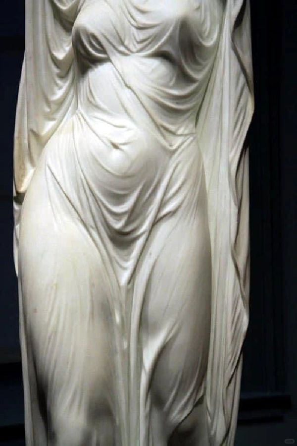 《Undine从水中升起》--昌西·布拉德利·艾夫斯的大理石雕像[1810-18...