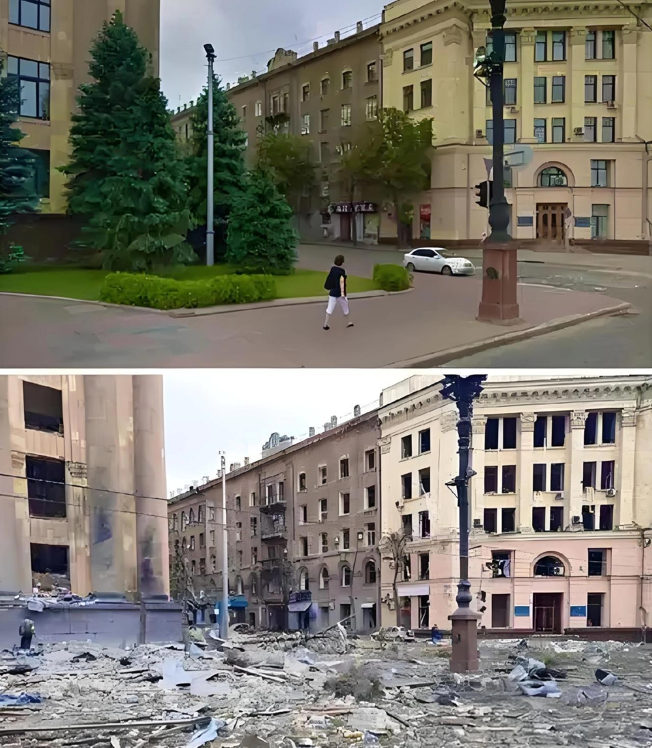 拿战争前和战争后的乌克兰照片比较！是不对的。
因为乌克兰人民要的不是繁荣和安居乐