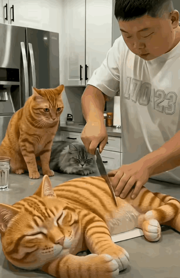 猫：你个老六，吓死宝宝了[捂脸]