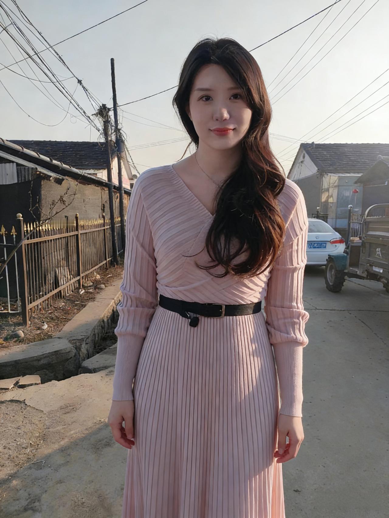 没有霓虹，没有高楼，
只有电线杆，牵着淡淡的云。
 ～
你站在午后的阳光里，
粉