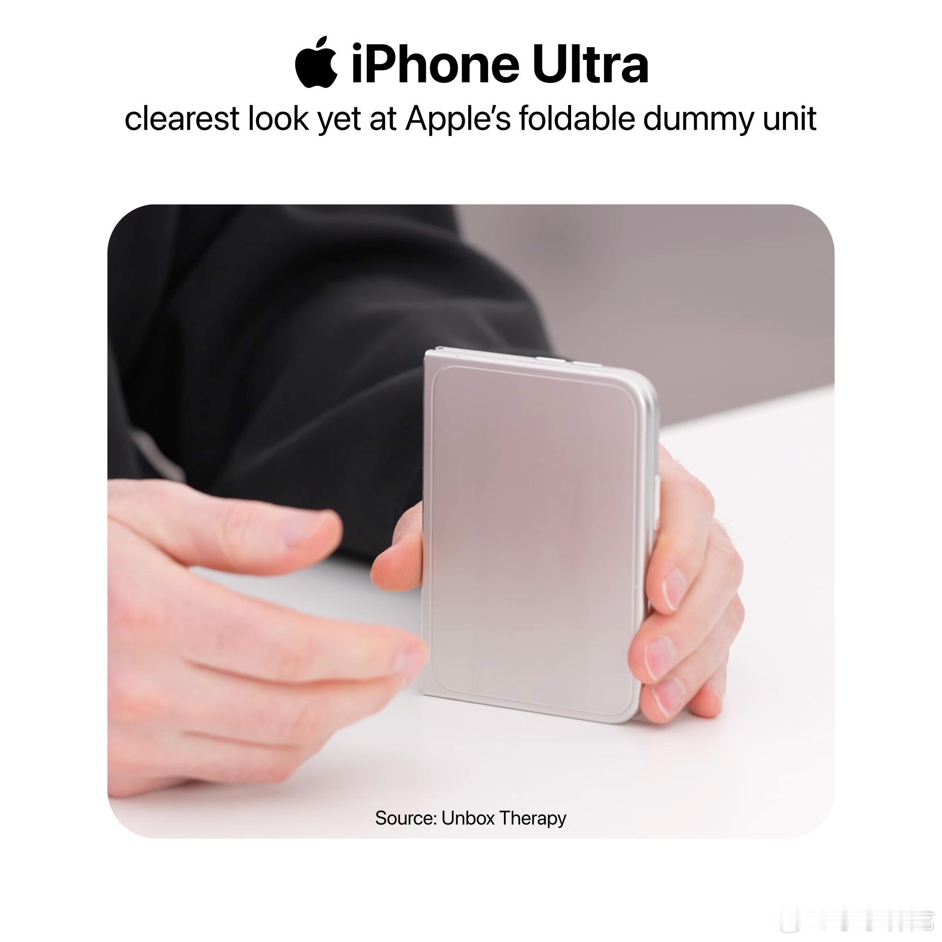 iPhone折叠屏上手之前的爆料图看着都平平无奇的，但这次的金属机模一看就很有质