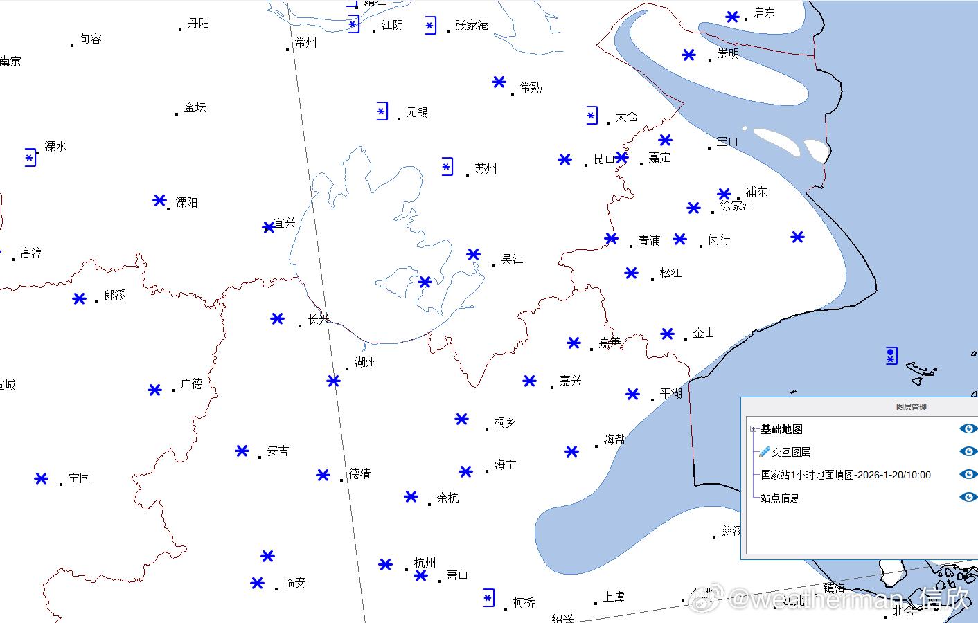 上海下雪 今天10时观测显示，上海全部的国家级气象站，均观测到了降雪。 