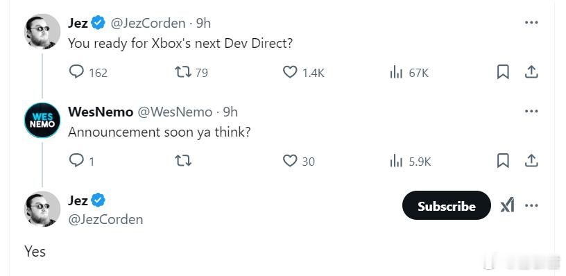 Xbox   25仔：Xbox开发者直面会很快就要公布了 