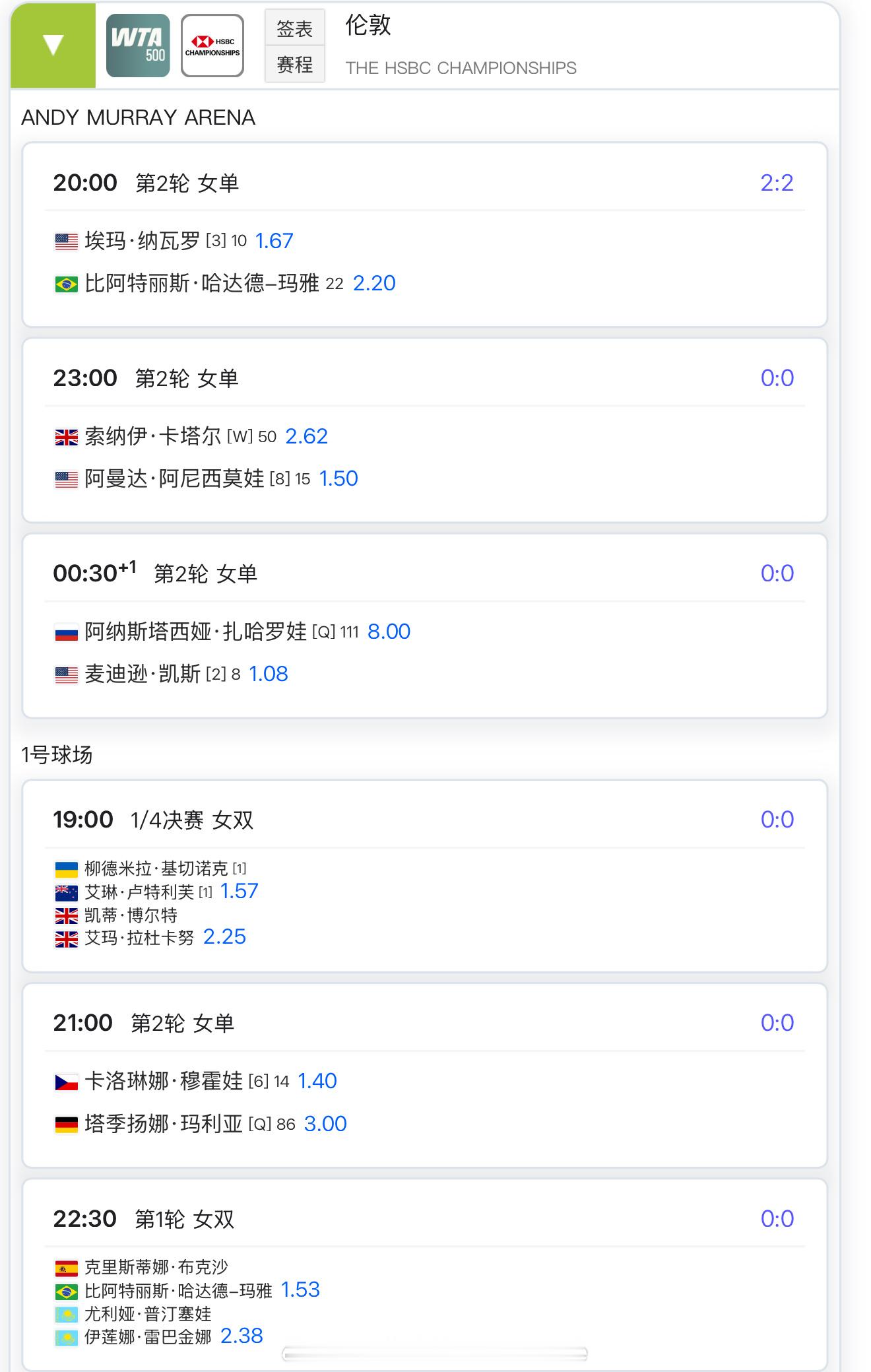 【今日比赛赛程+直播赛程】今日依然无钦文今日不直播 ​​​