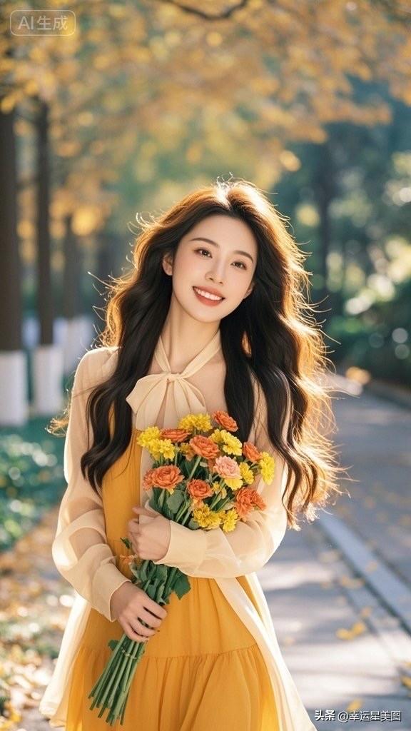 秋风起，花落时，美人如画。