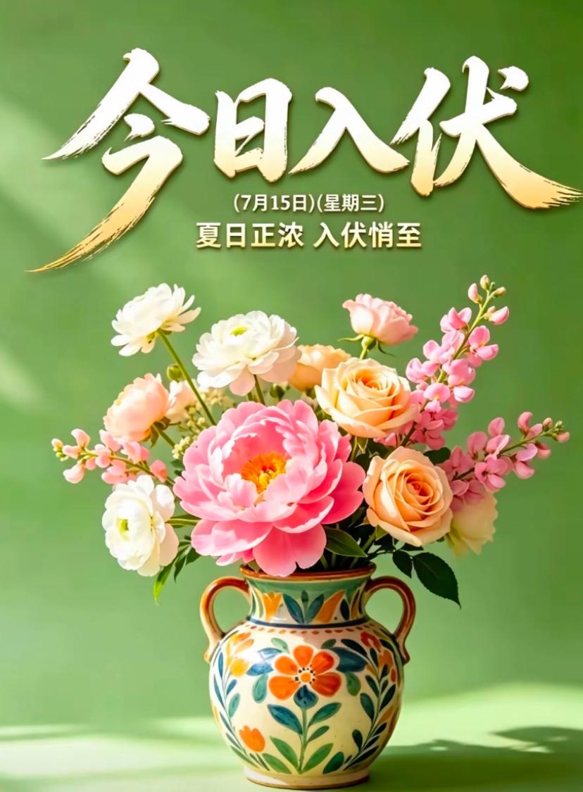 🌺2026./7目15目，安然伴伏行，心宽自生凉🌺
 
🌈☘️冷在三九，热