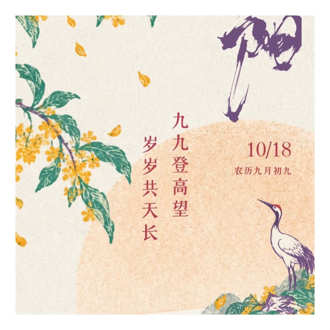九九重阳，岁岁无恙，希望你万事顺意！幸福安康！晚安💤💤 ​​​