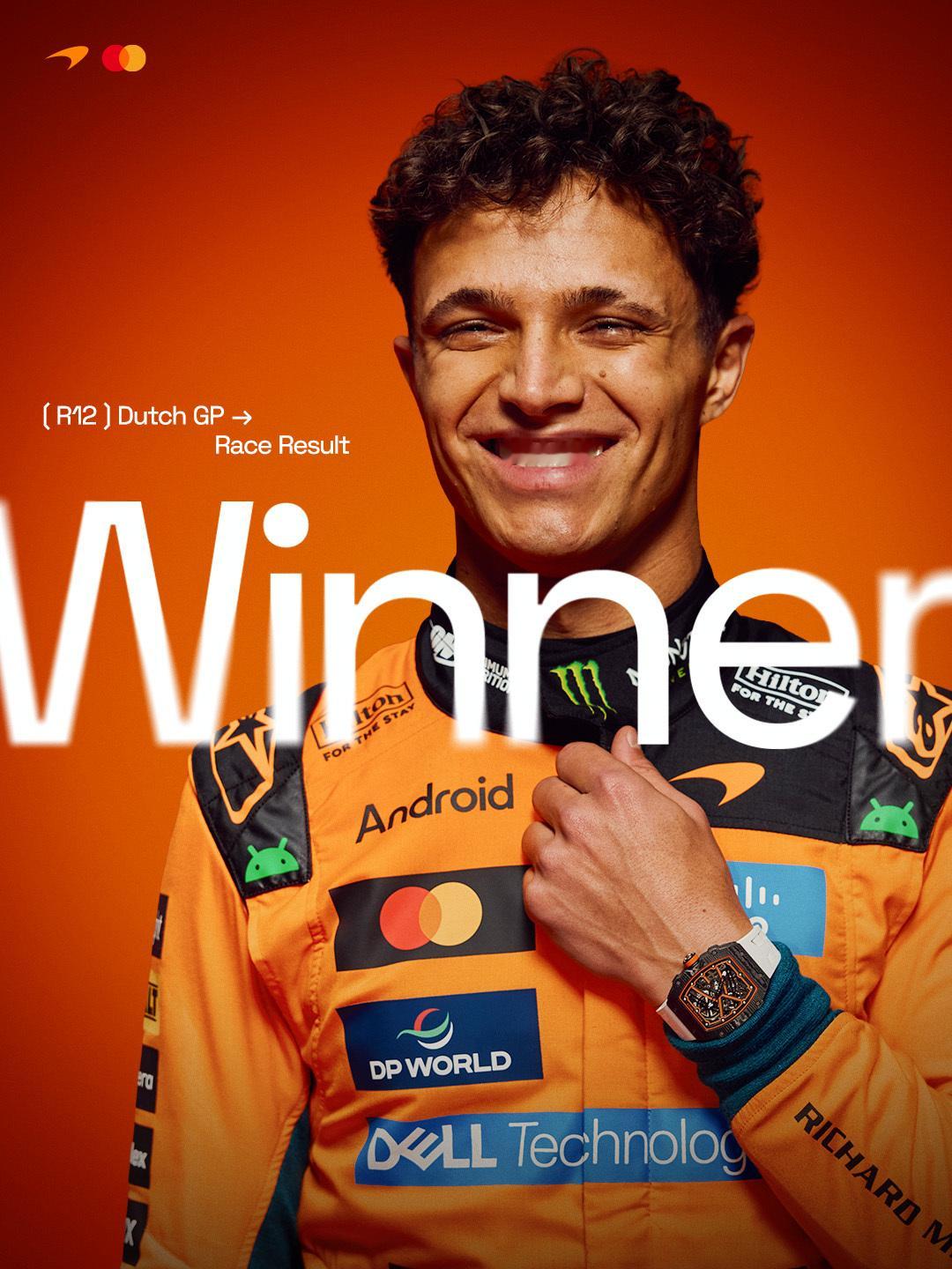 迈凯伦车队车手兰多·诺里斯夺得2026赛季F1荷兰🇳🇱大奖赛的冠军🏆🥇F