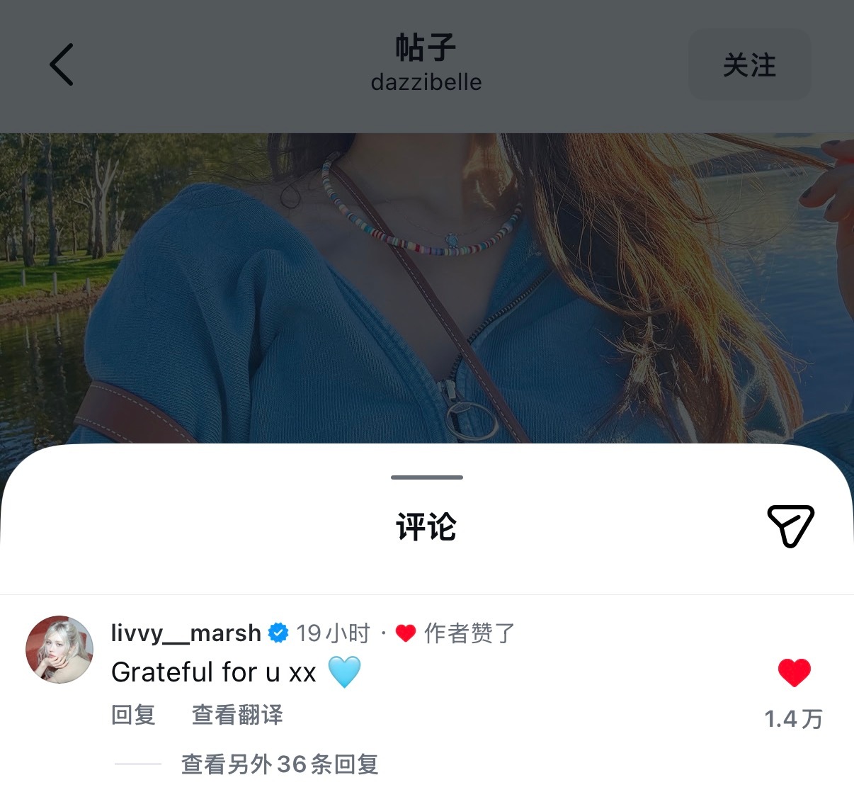 dazzi点赞了姐姐她肯定是有看ins和xhs下面的评论的请善待这个女孩吧 