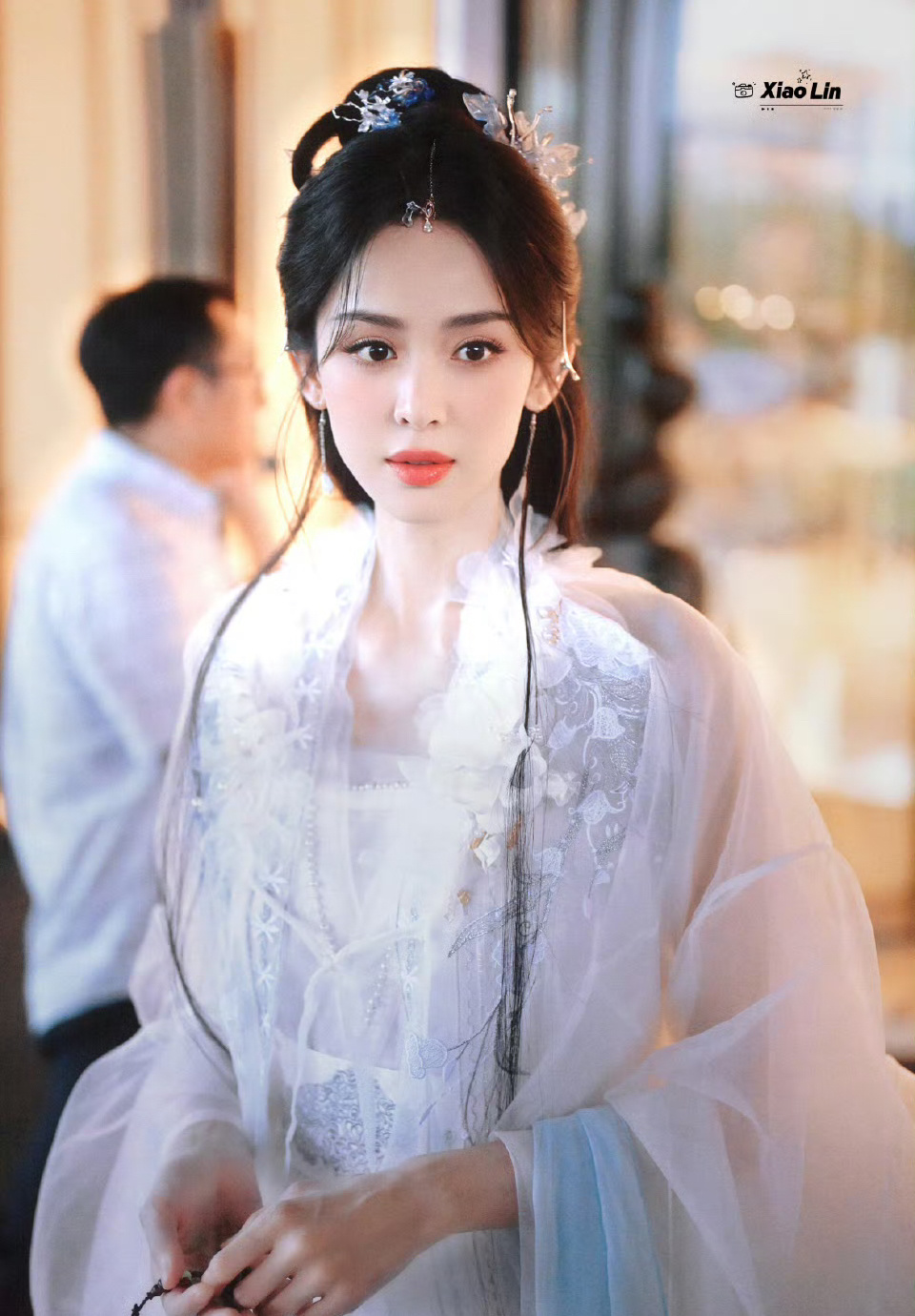 娜扎录制节目古风造型路透，嫦娥仙子！太美了！ ​​​