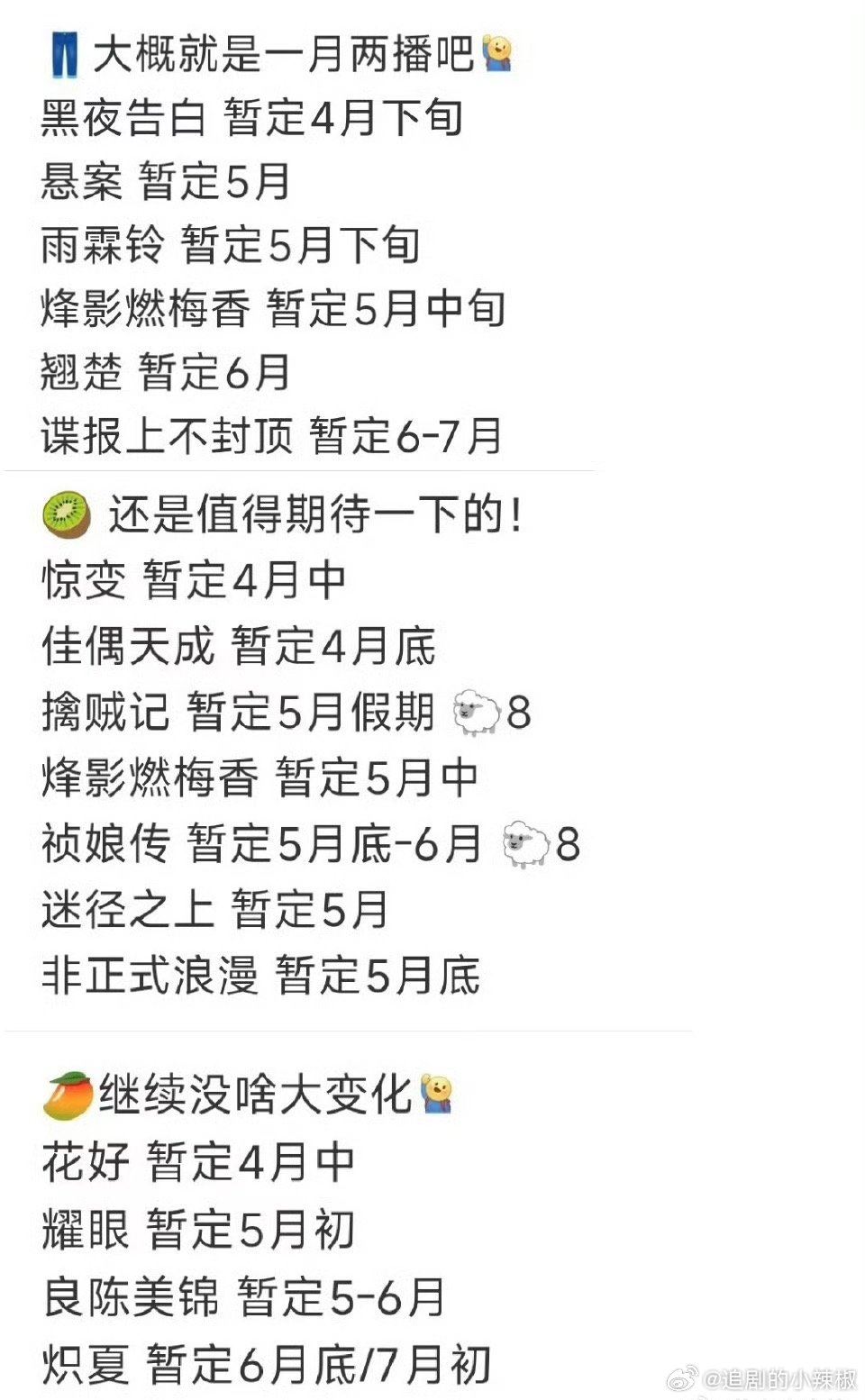 🍉各平台Q2新剧排播，内🐟终于热闹起来了，想看哪部？ 