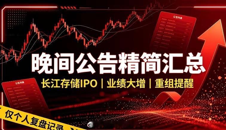 8.21‑8.22上市公司重要公告精简分类汇总1、利好▪长江存储控股：科创板IP