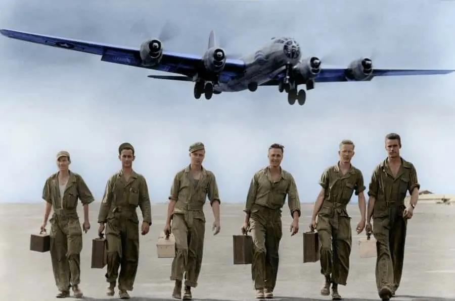  1944年9月，四川成都，美军第20航空队的B-29轰战机。