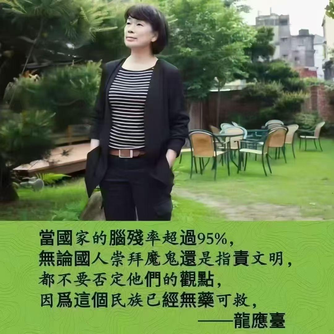 龙应台很睿智，不仅文章也得好，看问题有深度。