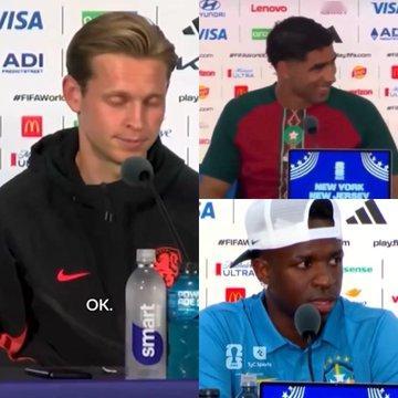 世界杯新闻发布会不让说西班牙语世界杯 世界杯官方新闻发布会上，维尼修斯、阿什拉夫